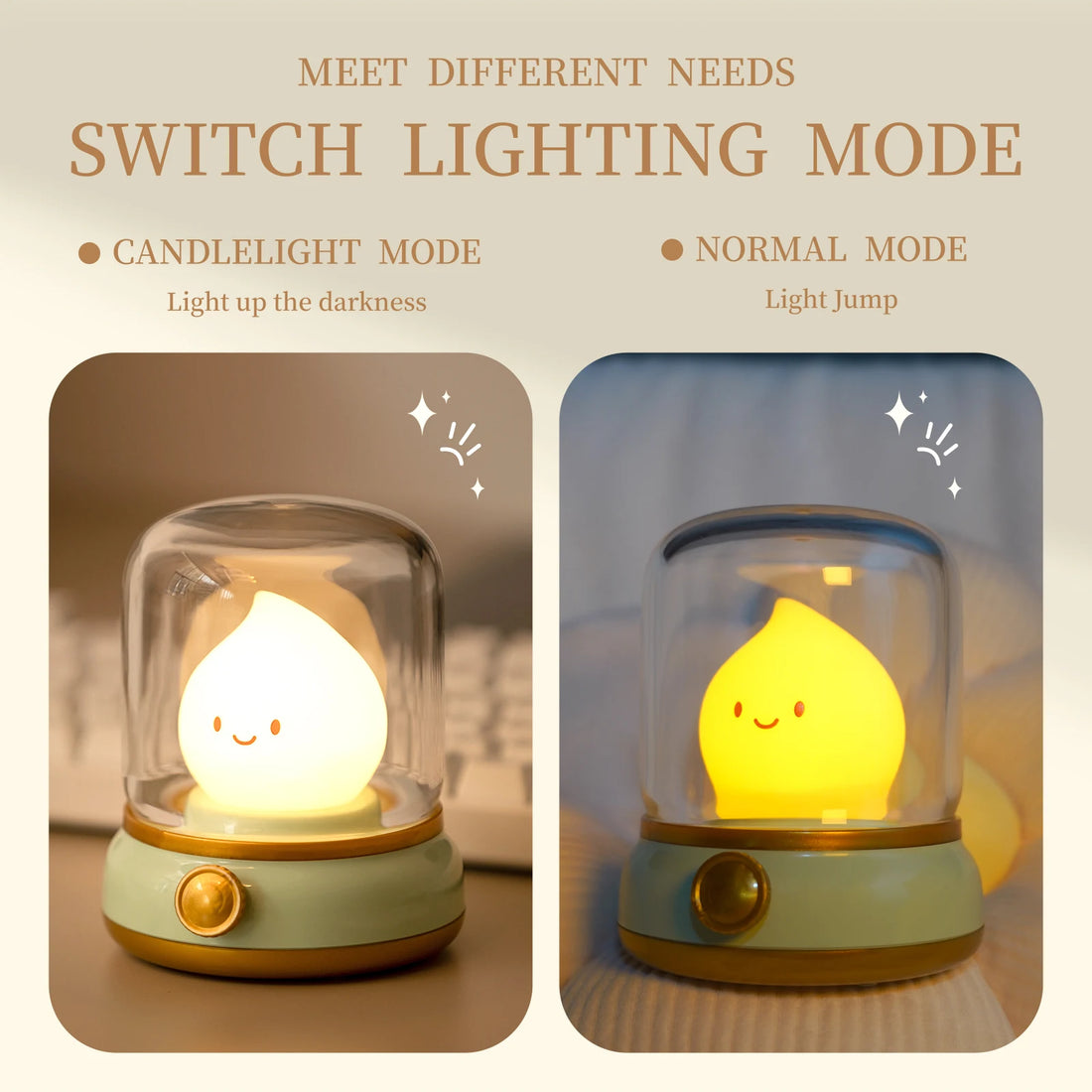 Mini Desktop LED Cute Night Lamp - USB Rechargeable Cartoon Table Lamp for Home Decor